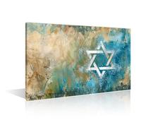 Judaism Wall Art Decor 1 Panels Abstract Israel Star of David Pictures Painting Home Decor Israel Independence Day Paintings Print for Home Living Room Dining Room Framed Ready to Hang 12"Wx18"H