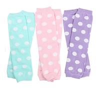 juDanzy 3 Pair Baby Girl Leg Warmers Aqua Polka Dot, Powder Pink Polka Dot, Lavender Polka Dot - -
