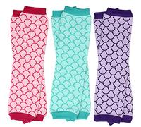 juDanzy 3 Pairs of Baby Girls Leg Warmers for Newborn, Infant, Toddler, Child baby-girls|Aqua, Pink, Purple (Mermaid)|One Size