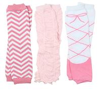 juDanzy 3 Pairs of Baby Girls Leg Warmers for Newborn, Infant, Toddler, Child baby-girls|Chevron, Rouched, Ballet|Newborn