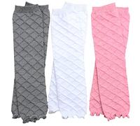 juDanzy 3 Pairs of Baby Girls Leg Warmers for Newborn, Infant, Toddler, Child baby-girls|Pink, Gray, White|Newborn