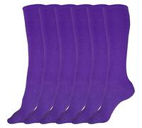 juDanzy 3 Pairs of Boys and Girls Solid Knee High Uniform Socks for School, Soccer, Football, AFO etc. - Purple - 2-4 Years