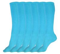 juDanzy 3 Pairs of Boys and Girls Solid Knee High Uniform Socks for School, Soccer, Football, AFO etc., Turquoise, 4-6 Years
