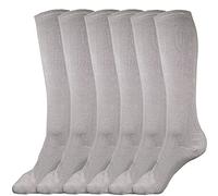 juDanzy 3 Pairs of Boys, Girls and Adult Solid Knee High Uniform Socks for School, Soccer, Football, AFO etc., Gray, 4-6 Years