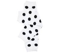 juDanzy Christmas Halloween Thanksgiving Valentines Holiday Baby and Toddler Leg Warmers for Girls and Boys in Various Styles - white with Black Dots - Newborn (up to 12 pounds)