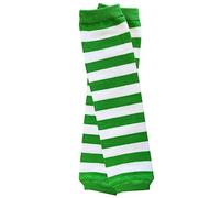 juDanzy Christmas Halloween Thanksgiving Valentines Holiday Newborn Baby and Toddler Leg Warmers for Girls and Boys in Various Styles - Green and White Stripe - Newborn (up to 12 pounds)