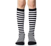 juDanzy Knee High Socks with Grips for Babies, Toddlers and Children (1 Pair) - black stripe- 10-15 Years