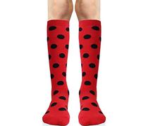 juDanzy Knee High Socks with Grips for Babies, Toddlers and Children (1 Pair) - Ladybug - 6-10 Years