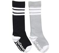 juDanzy knee high tube socks for boys, girls, baby, toddler & child (12-24 Months, Black & Gray)