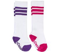 juDanzy knee high tube socks for boys, girls, baby, toddler & child (4-6 Years, Hot Pink & Purple)