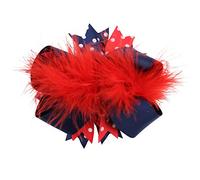 juDanzy Large Red White and Blue Patriotic Hair Bow Clip for Girls, Patriotic, S