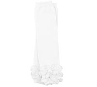 juDanzy ruffled leg warmers for baby or toddler girls (Newborn (up to 12 pounds or 5.4 KG)), Solid White Triple Ruffle