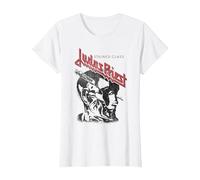 Judas Priest - Stained Class Black On White T-Shirt, Women, White, 3X-Large