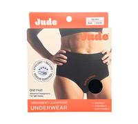 Jude Absorbent Leak Proof Underwear, Black, High Waist, Size 2XL