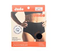 Jude Absorbent Leak Proof Underwear, Black, High Waist, Size Large