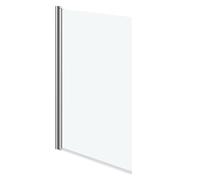 Jude Bath Screen Panel | Toughened Safety Glass | Chrome Profile | Single Pivot Shower Screen | 600mm