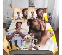 Jude Bellingham Duvet Cover Set, 3D Printed Football Star Bedding Quilt Cover Set, Soft Microfiber Easy Care Bedding Set, Suitable For Teenagers Or Adults Comforter Cover Set Double（200x200cm）