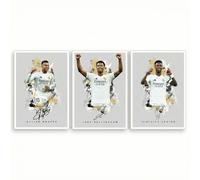 Jude Bellingham Real Madrid Signed Photo Poster A4/A3 Print Picture Display Framed Autograph Memorabilia for Football Fans Gift England ((A4 Unframed) Bellingham Mbappe Vini Jr)