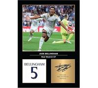 Jude Bellingham Signed Poster Print - Real Madrid CF Midfield Star Tribute Wall Art with Signature & Jersey Number 5 - England Football Memorabilia for La Liga Fans and Collectors