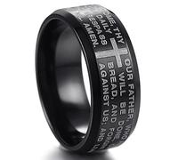 Jude Jewelers Stainless Steel Christian The Lord's Prayer Ring, Matthew 6:9-13, Metal