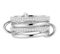 JUDE Jewelers Stainless Steel Four in One Eternity Interlocking Wedding Band Ring