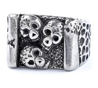Jude Jewelers Stainless Steel Gothic Death Skull Retro Vintage Signet Style Cocktail Party Halloween Biker Ring, Metal, No Gemstone