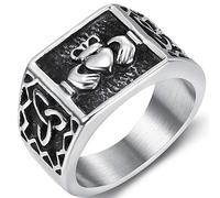Jude Jewelers Stainless Steel Retro Vintage Celtic Knot Claddagh Style Signet Promise Statement Ring