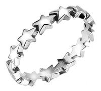 Jude Jewelers Stainless Steel Star Shaped Stackable Wedding Engagement Promise Statement Band Ring, 11.5, Metal
