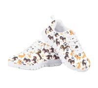 JUDENTIDOS Boys Girls Sneakers Lightweight Breathable Athletic Running Shoes for Toddlers/Little Kids/Big Kids, Cute Dachshund Paws, 4 Little Kid