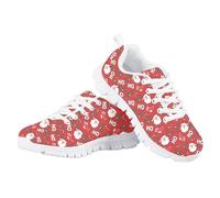 JUDENTIDOS Boys Girls Sneakers Lightweight Breathable Athletic Running Shoes for Toddlers/Little Kids/Big Kids, Red Christmas Ho Santa Claus, 13 Little Kid