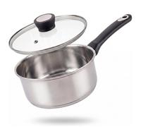 Judge 16cm Stainless Steel Induction Saucepan, 1.2L Pan with Glass Lid