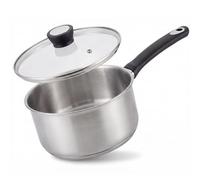 Judge 20cm Stainless Steel Induction Saucepan, 3L Pan with Glass Lid