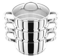 Judge 3 Tier Steamer Set with Lid - Stainless Steel 16cm