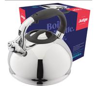 Judge 3L Stovetop Kettle - Stove Top Kettle for Gas Stoves & Electric Hobs - 18/10 Stainless Steel Whistling Kettle with Heat Resistant Handle -