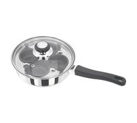 Judge Essentials Four-Cup Egg Poacher and Stainless Steel Frying Pan, 20cm, Vented Glass Lid and Stay-Cool Handle