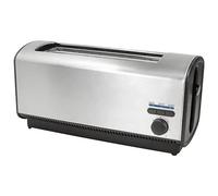 Judge 4 Slice Long Slot Toaster, Slimline Toaster with Defrost and Reheat Settings, High Lift Carriage, Easy Mid Cycle Cancel and Removable Crumb Tray, Stainless Steel, 1200W