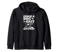 Judge A Dog By Its Grit Not Its Sit Hunting Dog Zip Hoodie