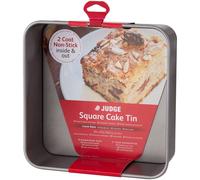 Judge Bakeware, 9"/23cm Square Cake Tin, Loose Base, Non-Stick in Metallic Silver Judge Metallic Silver