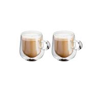 Judge Double Walled Glass Coffee Cups, Set of 2 Latte Glasses, 275 ml Each, Handmade Insulated Borosilicate Glass