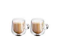 Judge Double Walled Glass Coffee Cups, Set of 2, 275ml - Vacuum Insulated, Handcrafted Artisan
