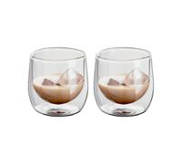 Judge Double Walled Glass Whiskey Lowball Cups, Set of 2, 200ml - Vacuum Insulated, Handcrafted Artisan - Strong, Heat Resistant