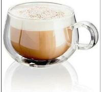 Judge Judge Set of 2 Double Walled Glass Cappuccino Cups with Handle, 225ml