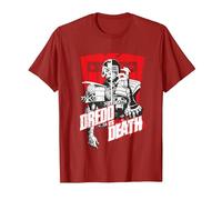 Judge Dredd 2000 AD Dredd vs Death Red Shield T-Shirt, Men, Cranberry Red, 3X-Large