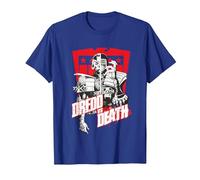 Judge Dredd 2000 AD Dredd vs Death Red Shield T-Shirt, Men, Royal Blue, 3X-Large