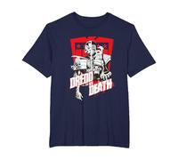 Judge Dredd 2000 AD Dredd vs Death Red Shield T-Shirt, Men's Big and Tall, Navy Blue, 4X Tall