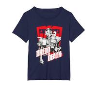 Judge Dredd 2000 AD Dredd vs Death Red Shield T-Shirt, Women's Plus, Navy Blue, 6X
