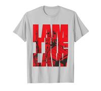 Judge Dredd 2000 AD I Am The Law Lawgiver Pose T-Shirt, Men, Silver Grey, Large