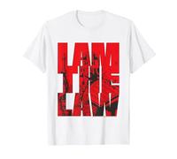 Judge Dredd 2000 AD I Am The Law Lawgiver Pose T-Shirt, Men, White, 4X-Large
