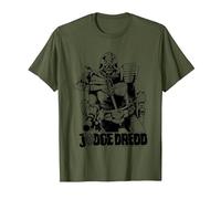 Judge Dredd, Attorney Mike McMahon, Art 2000 AD Comics T-Shirt, Men, Olive Green, Large