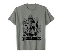 Judge Dredd, Attorney Mike McMahon, Art 2000 AD Comics T-Shirt, Men, Olive Heather, Medium